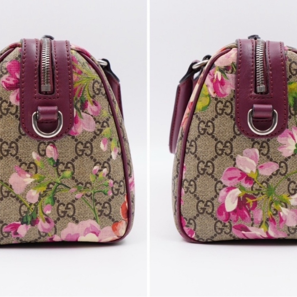 Gucci Pink and Brown Satchel with Floral Design - Picture 2 of 15
